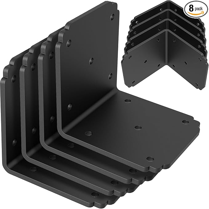 6x6x5 L Brackets Heavy Duty for Pergola, | Angle Bracket Metal Corner Brace For by KOMOHOM