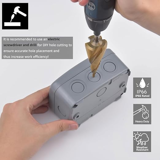 Nineleaf Waterproof Electrical Box IP66, Plastic Junction Box 7.1"x4.5"x4" - Image 6