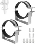 2 Pcs 4-1/4 Inch Rigid Split Ring Pipe Hanger Adjustable Wall Strap | Stainless by Unknown