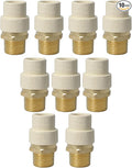 10 Pack XFITTING 1/2" Male NPT x 1/2" CPVC Adapter, 1/2" CPVC Male Coupling by XFITTING