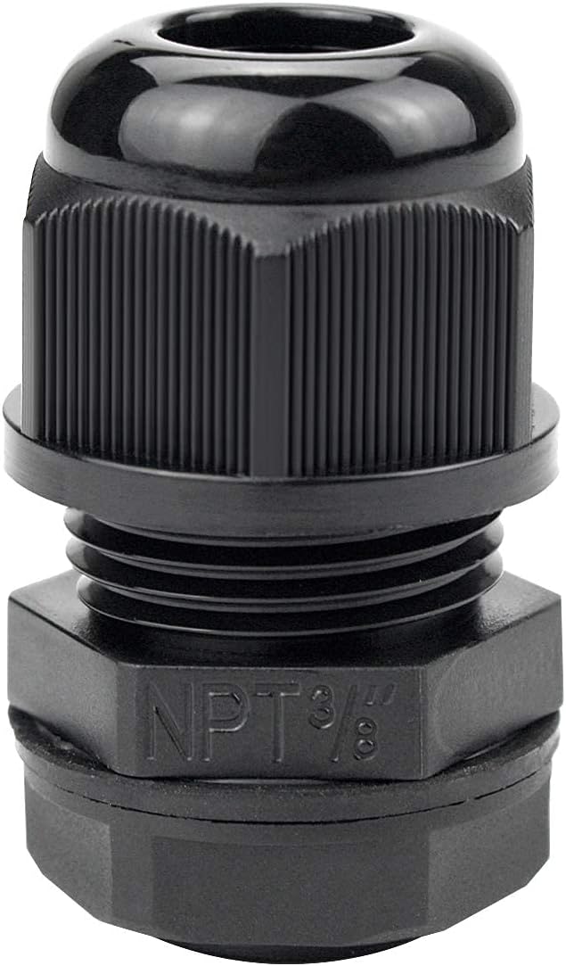 XHF 25 Pcs 3/8" IP68 Strain Relief Nylon Cord Grip NPT Cable Glands Adjustable by XHF