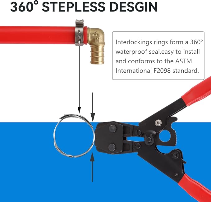 200 Pack GUOFIS 1/2 Inch Pex Cinch Clamp Rings, Premium 304 Stainless Steel | - Image 4