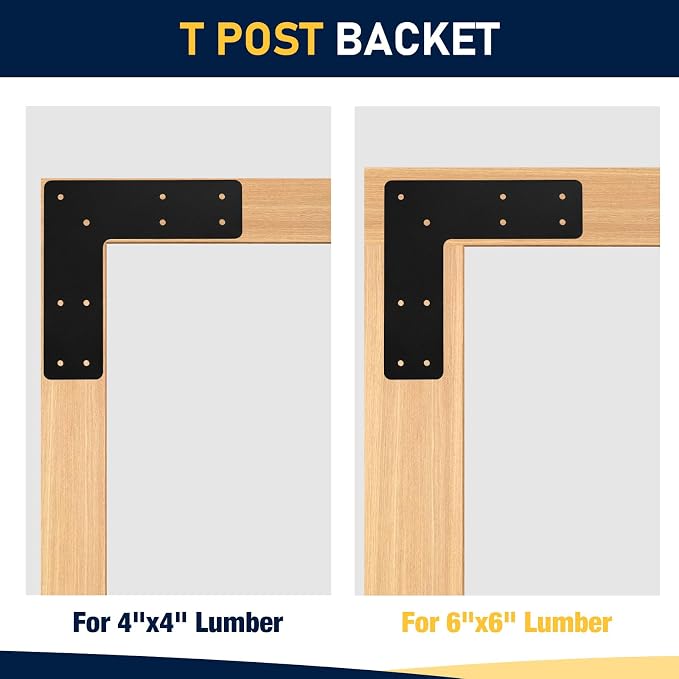 L Post Bracket 4PCS, 10x10'' L Flat Mending Plate - Image 4