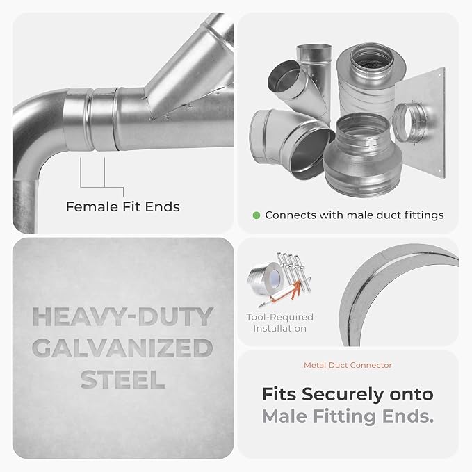 6 Inch Galvanized Metal Duct Connector - Image 3