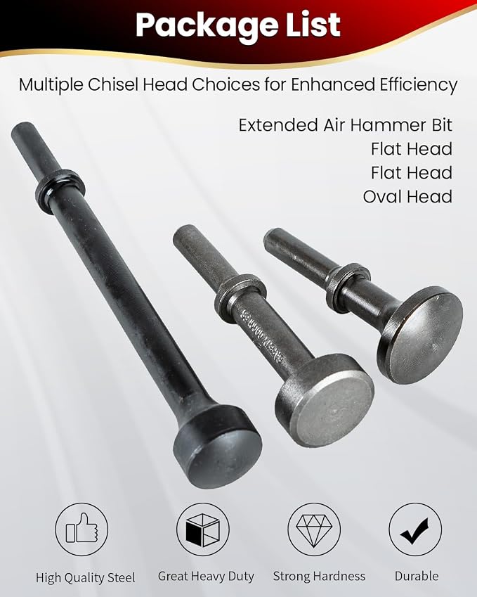 4 PCS Air Hammer Bits Set Smoothing, Pneumatic Chisel - Image 5