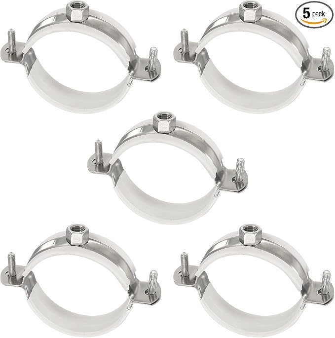 HARFINGTON 5pcs 201 Stainless Steel 2.3-2.5"/58-63mm Split Ring Pipe Hanger by HARFINGTON