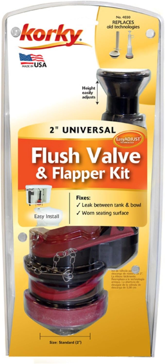 Korky Standard 2-Inch Adjustable Toilet Flush Valve, & Hardware Kit - Image 2