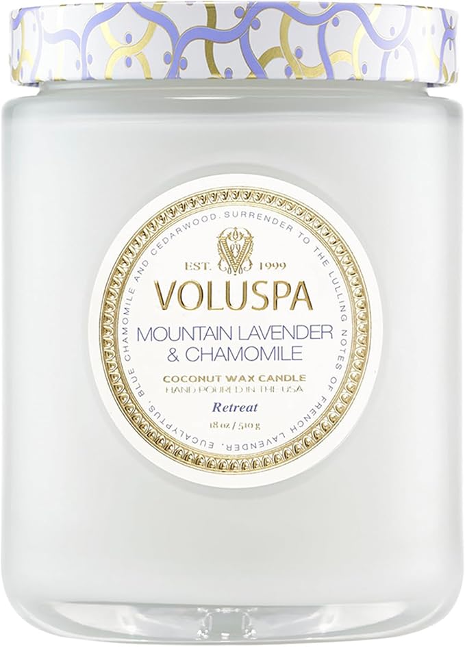 Voluspa Mountain Lavender Chamomile Candle Jar, 18 oz | Coconut Wax Blend by Voluspa