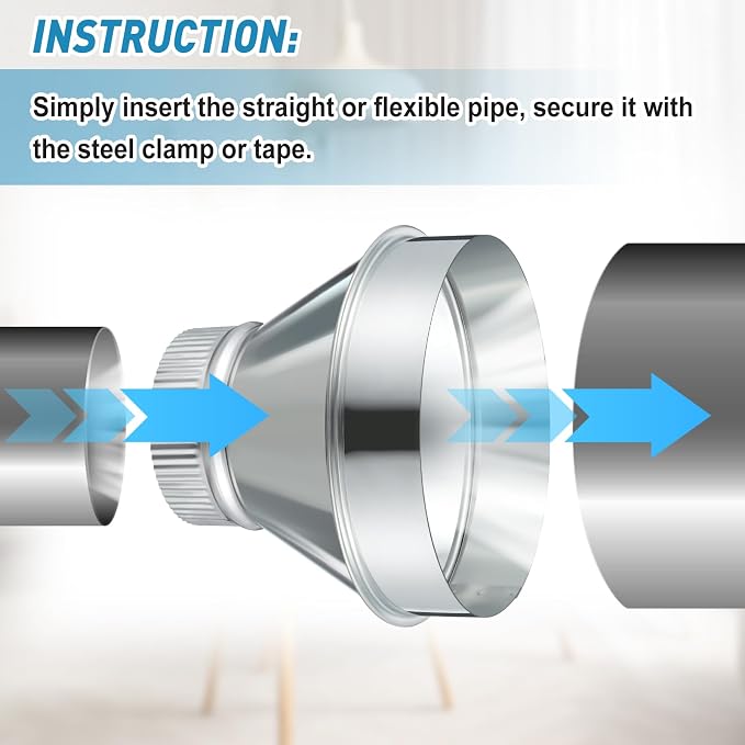 1 Pcs 7 Inch to 4 Inch Duct Reducer Increaser | Galvanized Steel Air Duct - Image 4