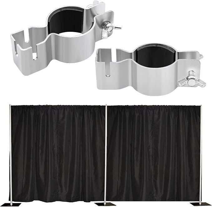 2 Pcs Adjustable Pipe and Drape Clamps 1.5" or 2" Brackets Stand | - Image 6