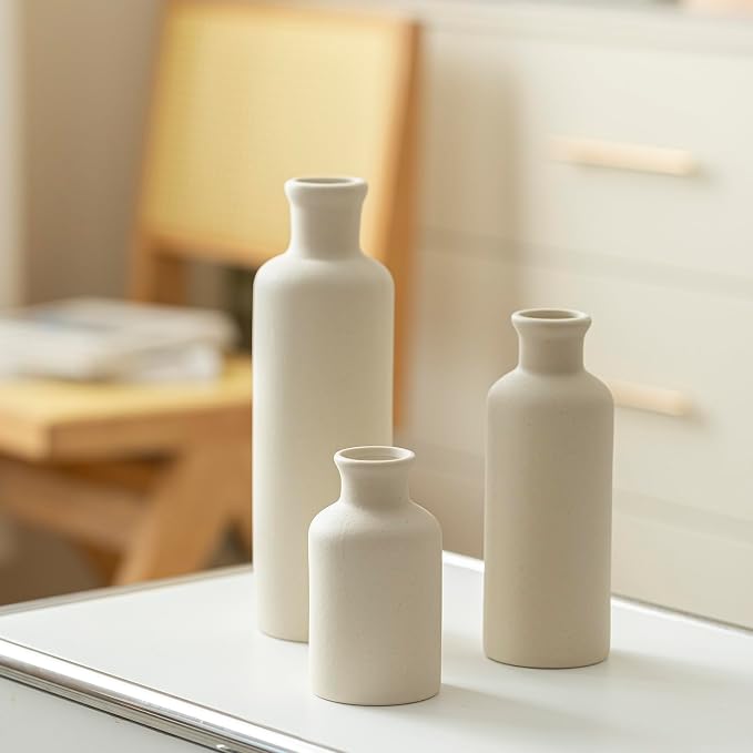 Modern Ceramic Vase Set of 3, Decorative Bottles - Image 3