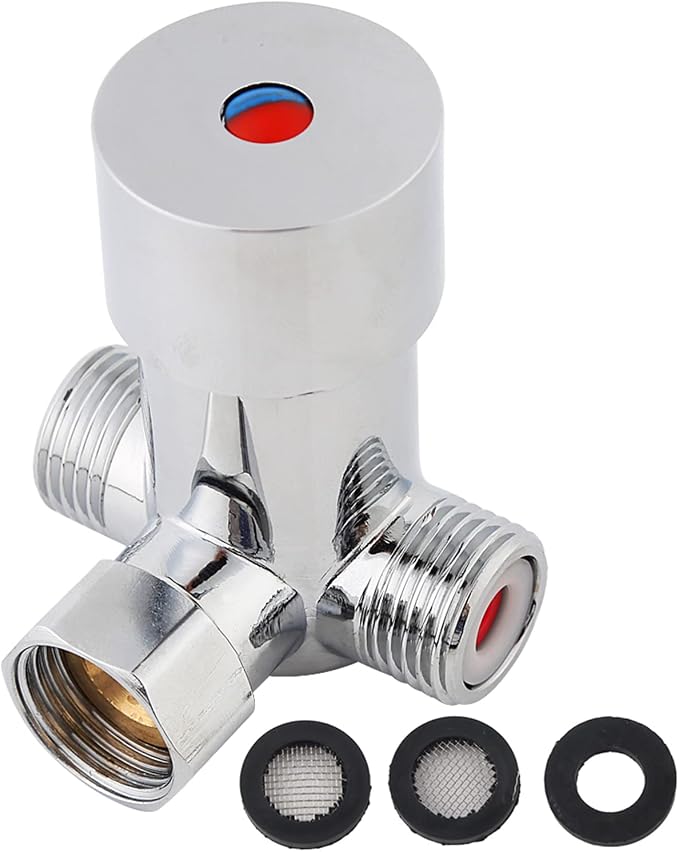 Thermostatic Mixing Valve G1 2 Compact Brass Temperature Control Water Blending by LiebeWH