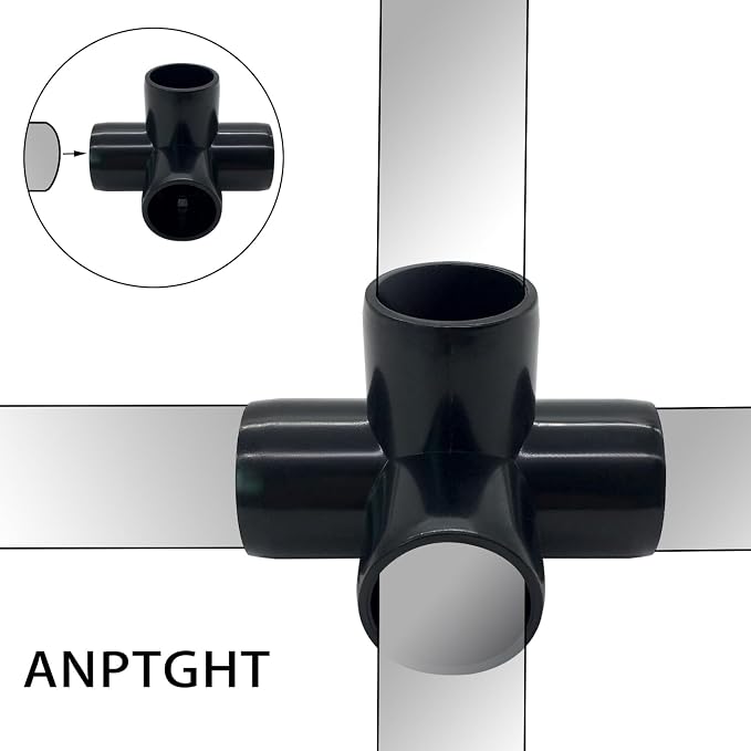 1/2Inch Tee PVC Fitting 4 Way Elbow Connector, Furniture Grade 90 Degree Elbow - Image 5