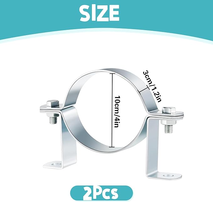2 PCS 4 Inch B Vent Adjustable Wall Strap Round Gas Vent Pipe Strap Pellet Vent - Image 3