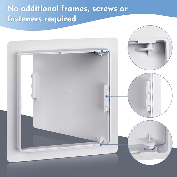 8"x8" Plastic Access Panel, Drywall Access Door White 2 Pack - Image 3