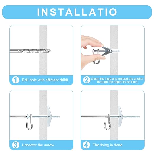 25 Pcs 3/16 Inch Toggle Bolts Heavy Duty Metal Drywall Anchors Kit | Dry Wall - Image 4