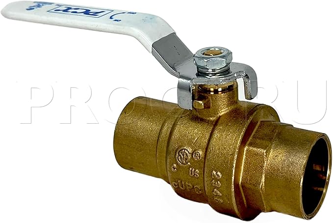 PROCURU 3/4-Inch Sweat Heavy Duty Brass Ball Valve, Full Port, 600 WOG - Image 2