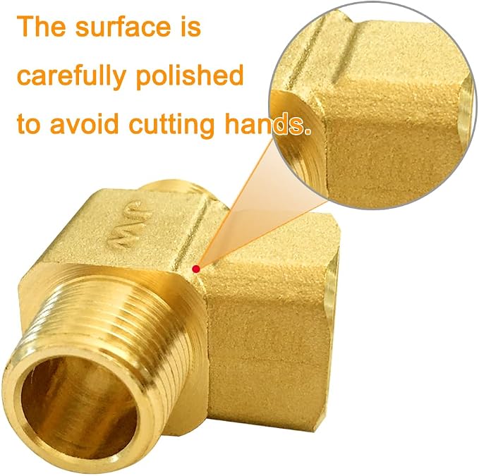 Joywayus Brass Pipe Fitting Barstock Street Tee T 3 way NPT 3/8" Male × 3/8" - Image 3