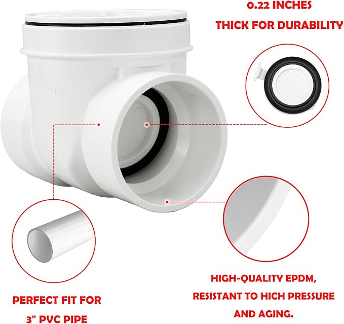 3 Inch Pvc Backwater Valve, Sewer Check Back Flow Preventer Drain Backflow - Image 4