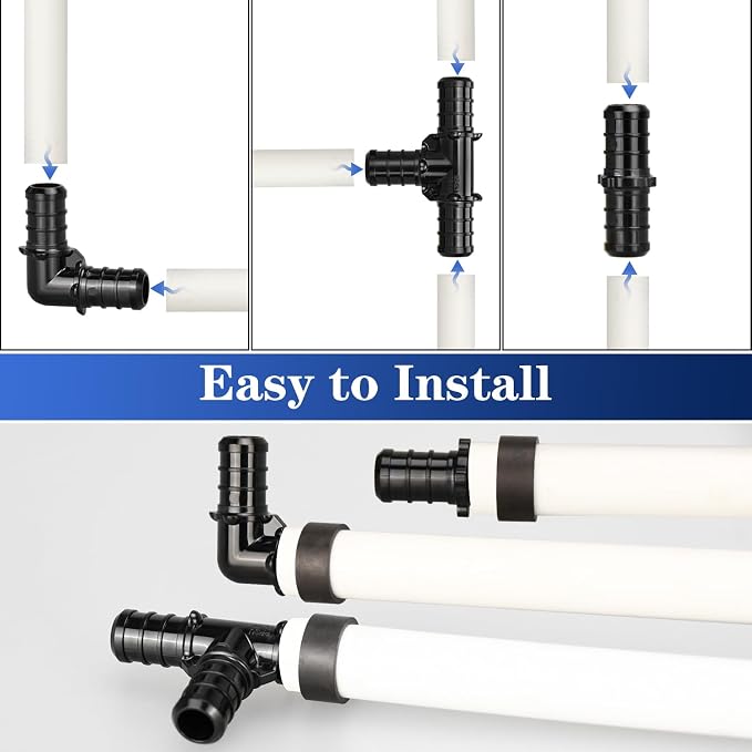 15pcs 1/2" Poly PPSU Barb Crimp PEX Fitting Combo, No Lead | 5pcs Each Elbows - Image 5