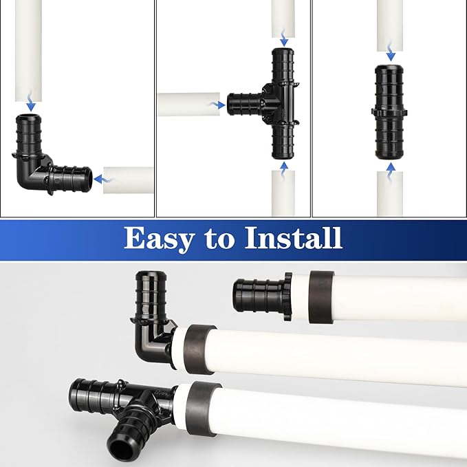 60pcs 1/2" Poly PPSU Barb Crimp PEX Fitting Combo, No Lead | 20pcs Each Elbows - Image 5