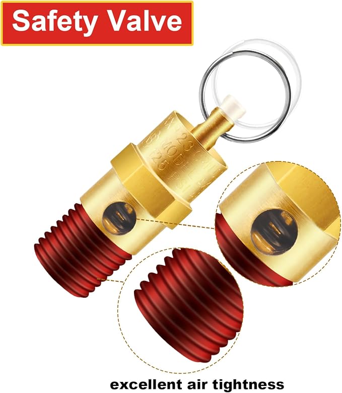1/4'' NPT Male 150 PSI Air Compressor Pressure Relief Valve Brass | Safety - Image 3
