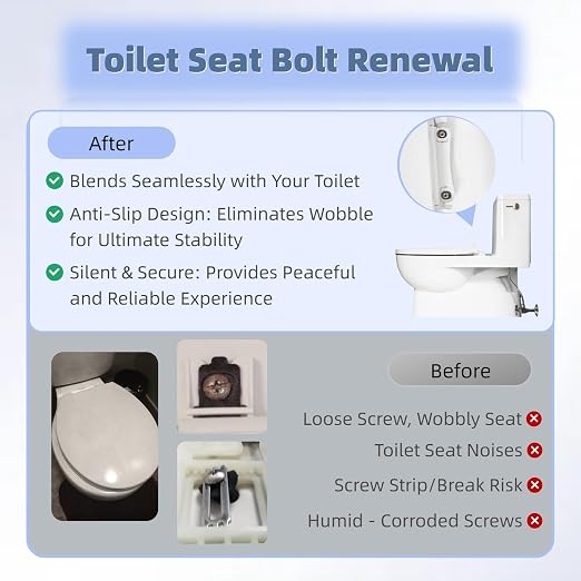 2 Set Toilet Seat Screws, Stainless Steel Toilet Seat Bolts - Image 5