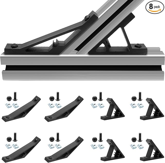 8 pcs 2020 45/135 Degree Angle Corner Bracket Black 2020 Extrusion Hardware by SeekLiny