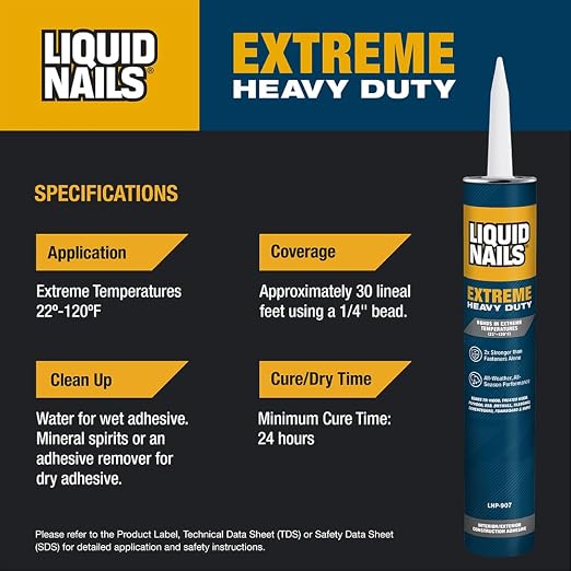 Liquid Nails Extreme Heavy Duty 28 oz. White Latex-Based Construction Adhesive - Image 4