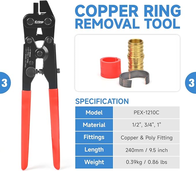 iCrimp IWS-1807CN PEX Crimping Tool Kit - Image 4