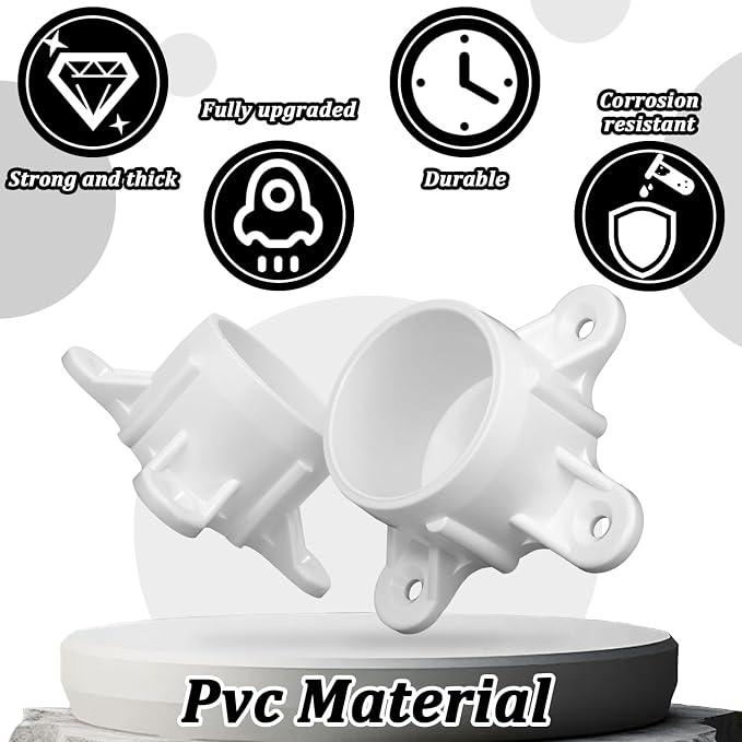 12 Packs PVC Flange for 1-1/2" PVC Pipe, Table Screw Caps Fittings for DIY Rod - Image 4