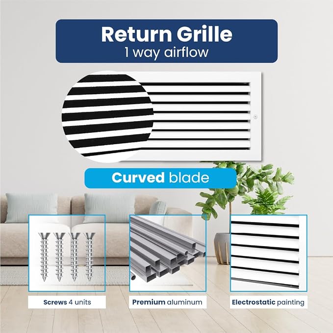 22x6 Aluminum Wall Ceiling Air Return Vent Cover HVAC Rustproof Grille - Image 4