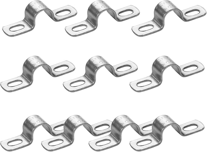 U-Tube Strap Clamp, 2 Hole, ID 1/2 Inch | Stainless Steel-304, Heavy Duty by Choosewhatyouneed