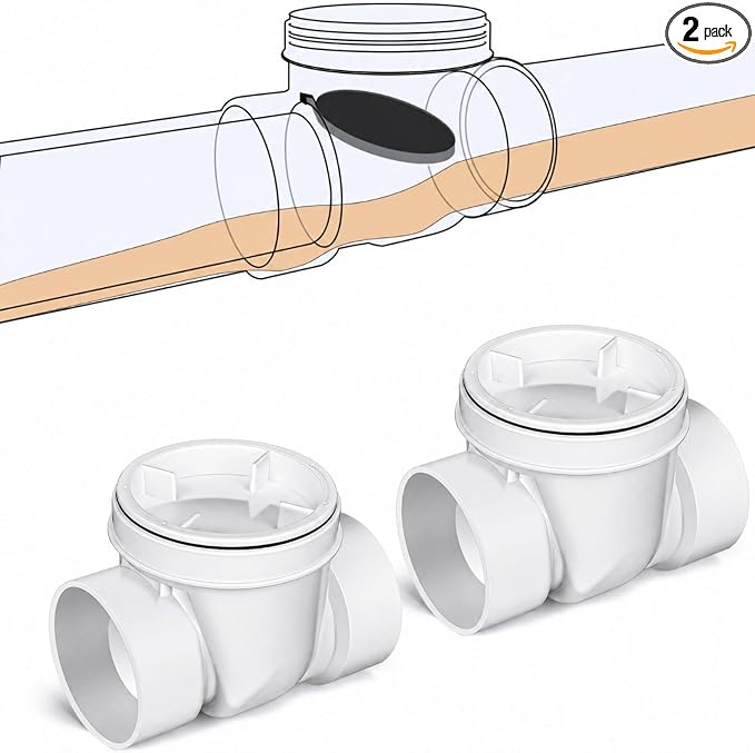 Tondiamo 2 Pcs 3 Inch Backwater Valve Drain Backflow Preventer Valve Prevent by Tondiamo
