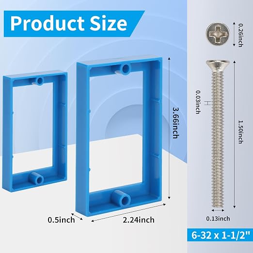 Single Gang Receptacle Outlet Box Extenders 1/2", Include 2Screws, Electrical - Image 3