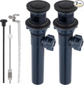 2PCS Bathroom Sink Drain with Lift Rod, Universal Fit, Oil Rubbed Bronze by Greatcomfortathome