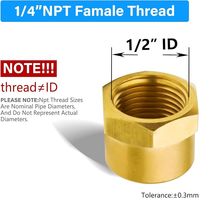 Vis Brass Pipe Fitting, 1/4" NPT Female - Image 2