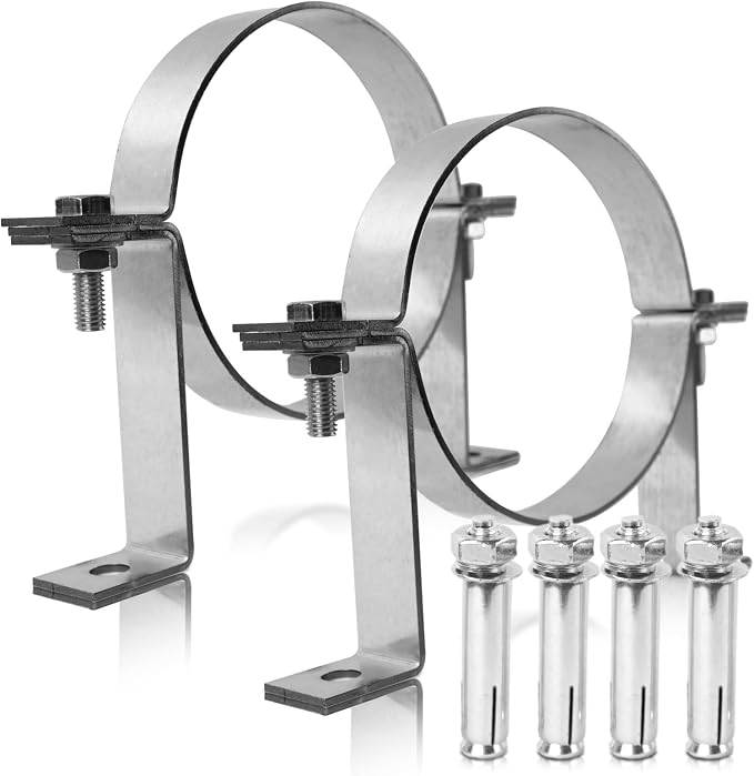 2 Pcs 6 Inch B Vent Wall Strap Round Gas Vent Pipe Strap, B Vent Wall Bracket - Image 6