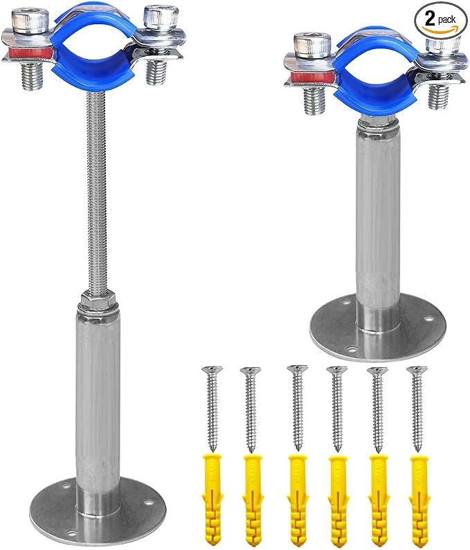 Wall Mount Ceiling Mount Pipe Supports, Adjustable Pipe Clamps by POTONZ
