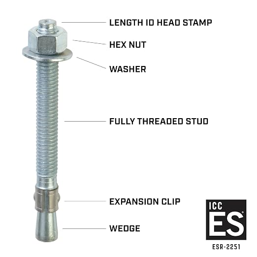 Red Head TruBolt® 3/8 x 3-3/4 Inch Wedge Heavy-Duty Concrete Anchors, Versatile - Image 2