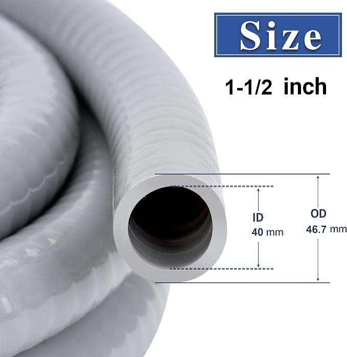 1-1/2 Inch 25 FT Liquid-Tight Conduit and Connector Kit | Non Metallic Flexible - Image 2