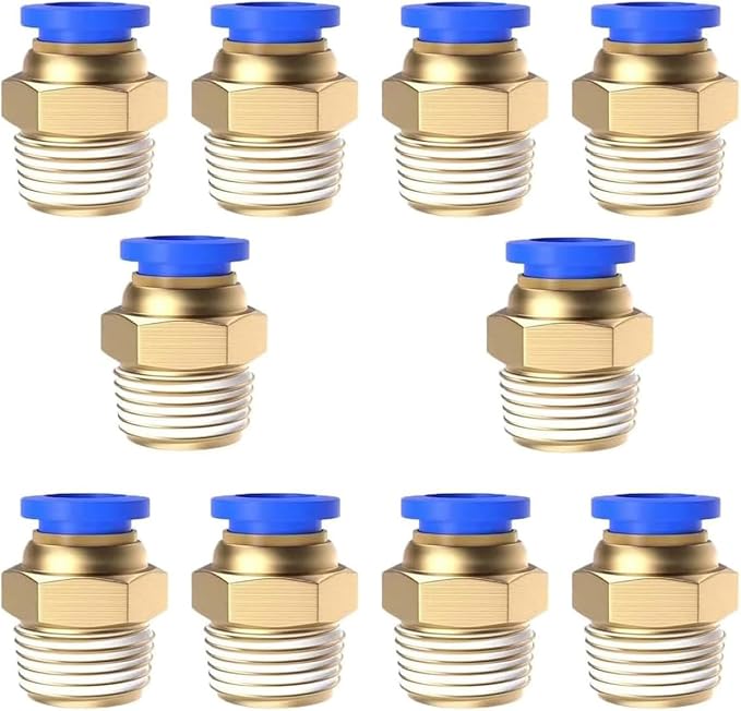 10Pcs 3/8" Tube OD x 1/4 NPT Male Push to Connect Fittings by ROZESAZZ
