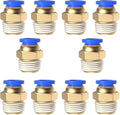10Pcs 3/8" Tube OD x 1/4 NPT Male Push to Connect Fittings by ROZESAZZ