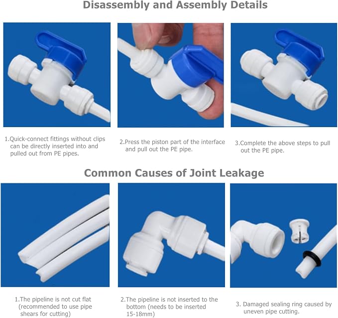 20 PCS 1/4" Male x 1/4" OD Push to Connect Fitting, Quick Release Water Filter - Image 3