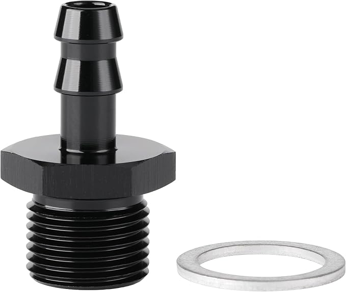 M18x1.5 Male Metric to 5/16 Barb Fuel Pump Inlet Adapter Fitting Aluminum Black by Podavelle