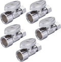 5 Pack Brass 1/2 Inch FIP x 3/8 Inch OD Compression Quarter Turn Straight Water by Minimprover