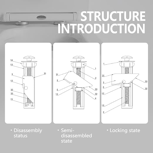 2026 New 4PCS Toilet Seat Bolts, Heavy Duty Toilet Seat Fastener Bolt Kit - Image 6