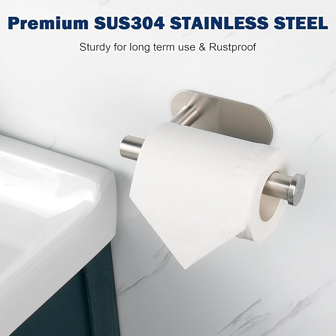 NearMoon Toilet Paper Holder Self Adhesive, Premium Thicken SUS304 Stainless - Image 3
