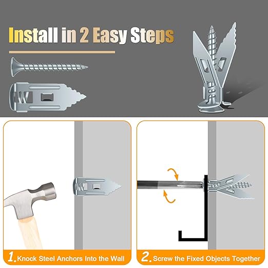 180Pcs Self Drilling Drywall Anchors, Metal Heavy Duty Dry Wall Anchors and - Image 6