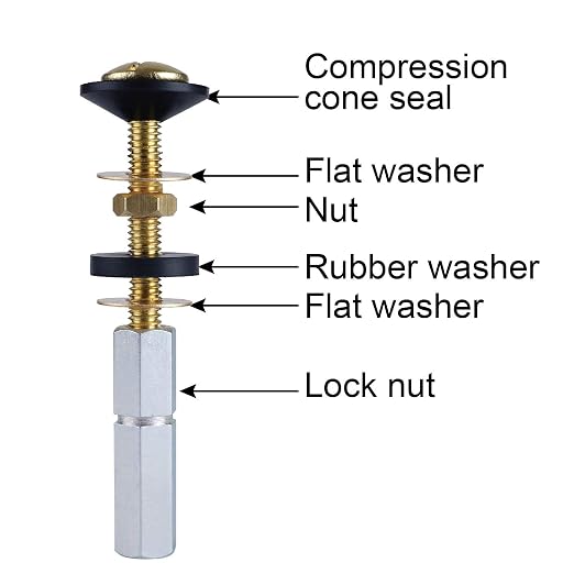Hibbent 2 Pcs Toilet Tank to Bowl Bolts Kit, Solid Brass Toilet Bolts - Image 2